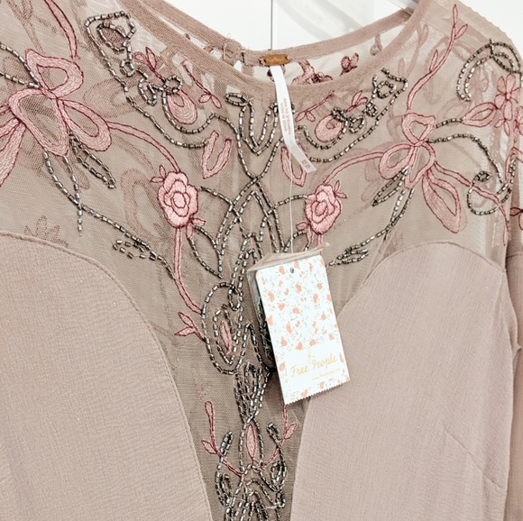 NWT Free People Boho Bell Sleeve Mini Dress - Picture 8 of 8